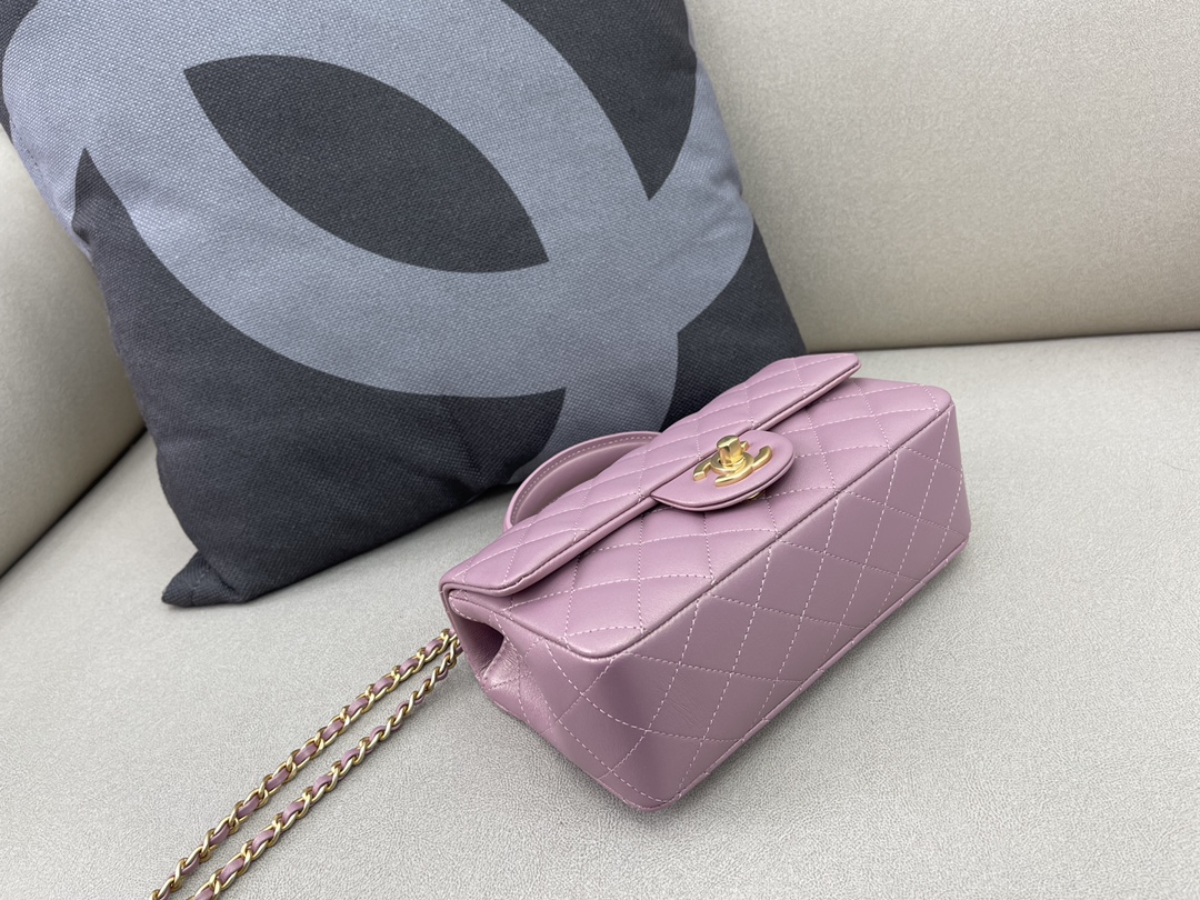 Small Classic Flap Lambskin Handbag Shoulder Bag AS2431 Light Purple